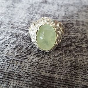 Jade stone 925 sterling silver ring